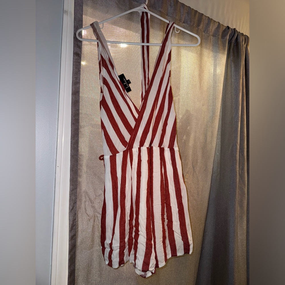 Romper orange and white